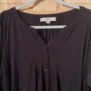 Loft pin tuck Henley 16/18 black
